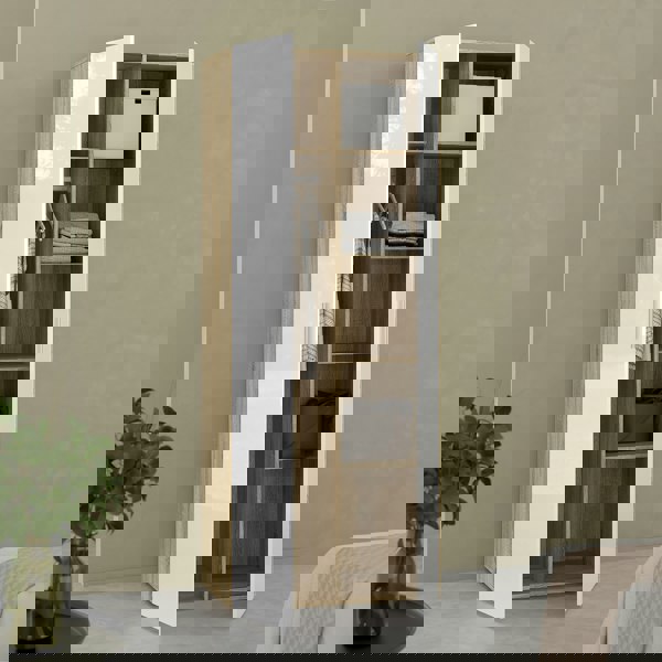 Furniture To Go Pepe Wardrobe with 2 doors in Oak with White High Gloss