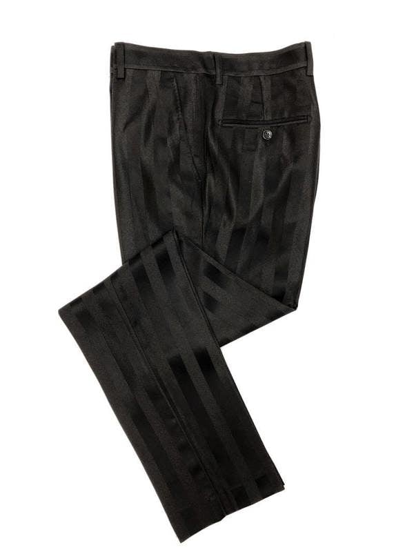 Black Bold Stripe 2-button 3-piece Suit - Pamoni