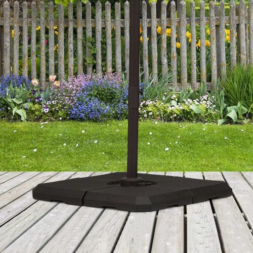 Bobobiy Set of 4 Parasol Base Stand Weights for Cantilever Parasols, Water and Sand Filled, Up to 120kg, Black