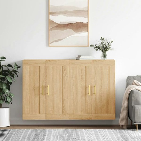 Berkfield Wall Mounted Cabinets 2 pcs Sonoma Oak Engineered Wood