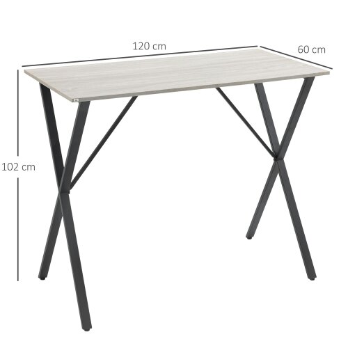 Wyld Haus Bakefi Wooden White Rectangular Breakfast Bar Table Seating 4