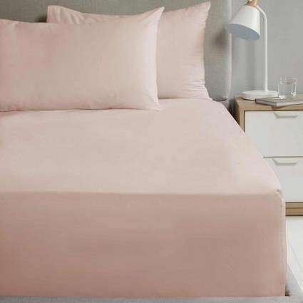 Percale Flat Sheet - Blush - Super King
