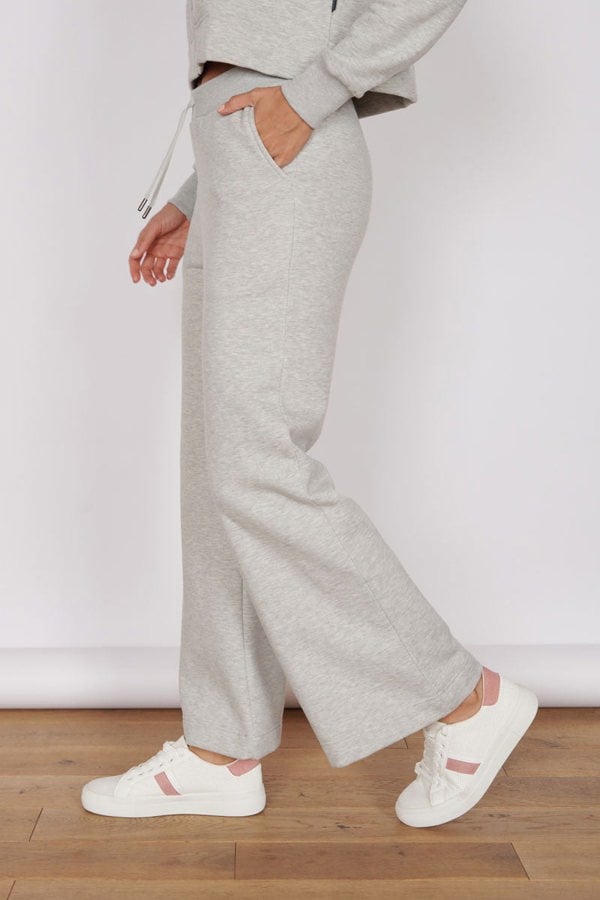 Jeetly.comEleanor Light Grey Loungewear Wide Leg JoggersLoungewear