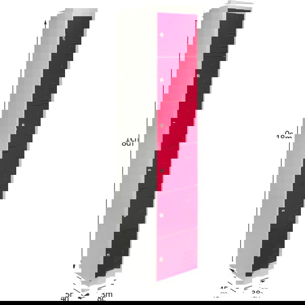 Monstershop Metal Storage Lockers - Six Doors, Flatpacked, Red