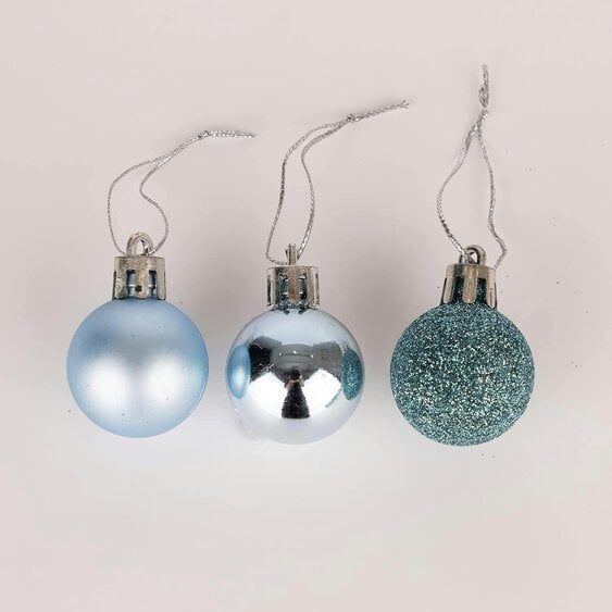 Shatchi Light Blue Shatterproof Christmas Baubles Pack Sizes 12 or 24, 30mm Tree Decorations