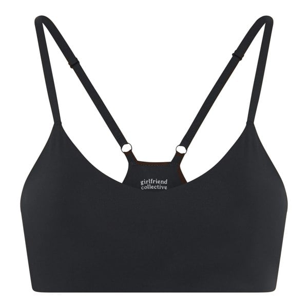 Girlfriend Collective Womens/Ladies V Neck Bralette - Raven