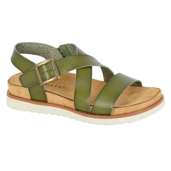 Cipriata Cipriata OLVIA Womens Cross Strap Sandals Green
