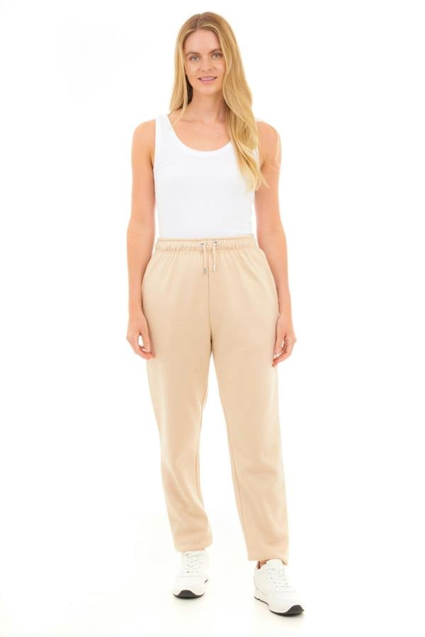 Smart Living Basic Womens Cuffed Hem Jogger - Stone