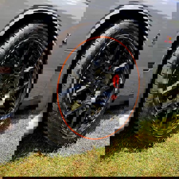 RimPro-Tec Group 4x Black Base's 4x Orange Pinstripe's / RimPro-Tec® Wheelbands™ car wheel styling kit
