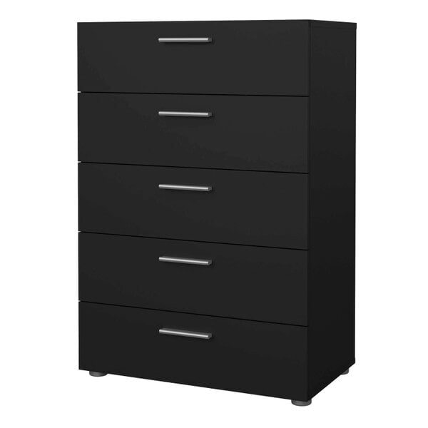 Wyld Haus Daejeon Black Wooden Chest 5 Drawers