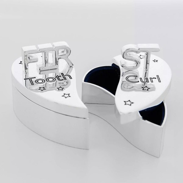 T. H. Baker Celebrations Silverplated First Tooth First Curl Boxes Gift CG140