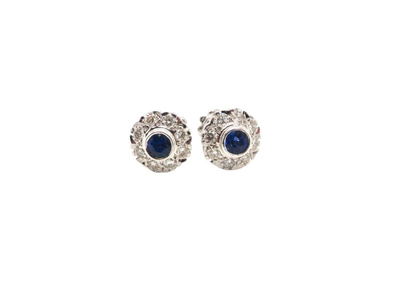 A pair of Sapphire and Diamond Earrings