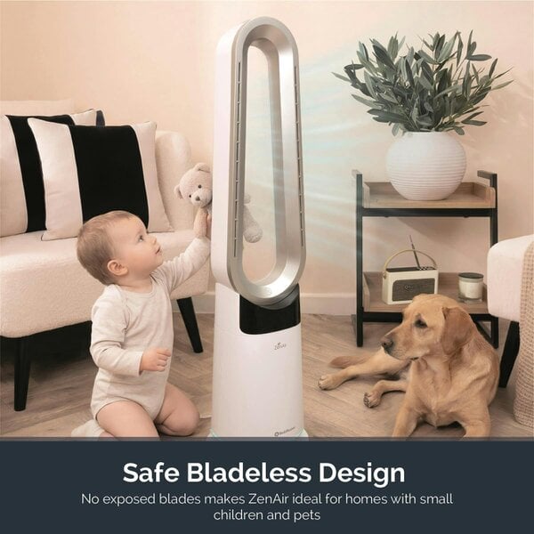 Rediffusion ZenAir Bladeless 3 in 1 Air Purifier, Fan & Heater - White