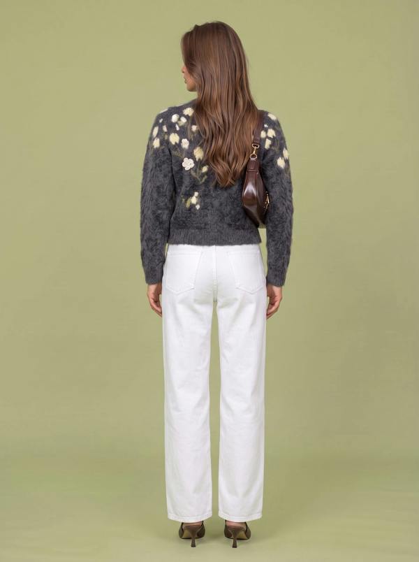 Urban Bliss Wool Blend Flower Cardigan