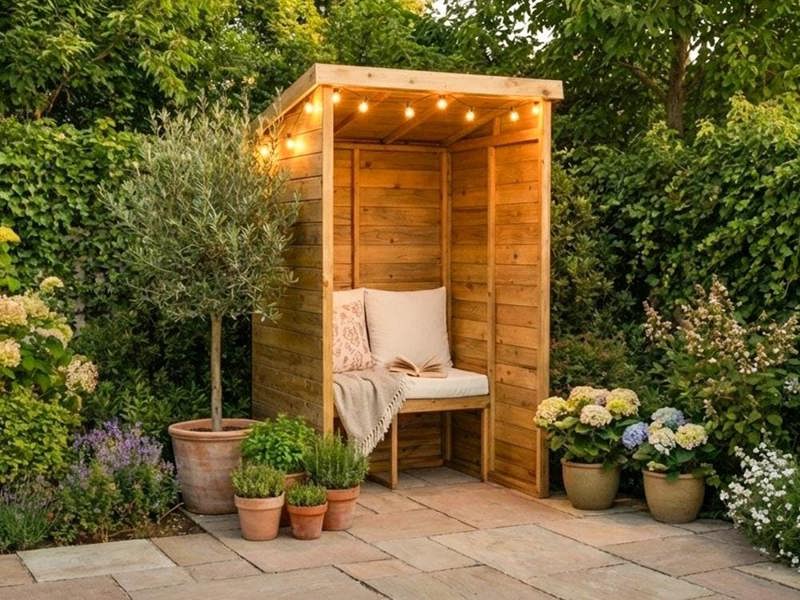 Dunster House Garden Arbour With Pent Roof, W1.2m x D1.2m / W4' x D4' , Pressure Treated, Apocallipo