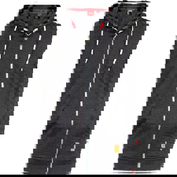 Duke Mens D555 Blake Kingsize Sleeveless Full Zip Hoodie - Charcoal Melange - 