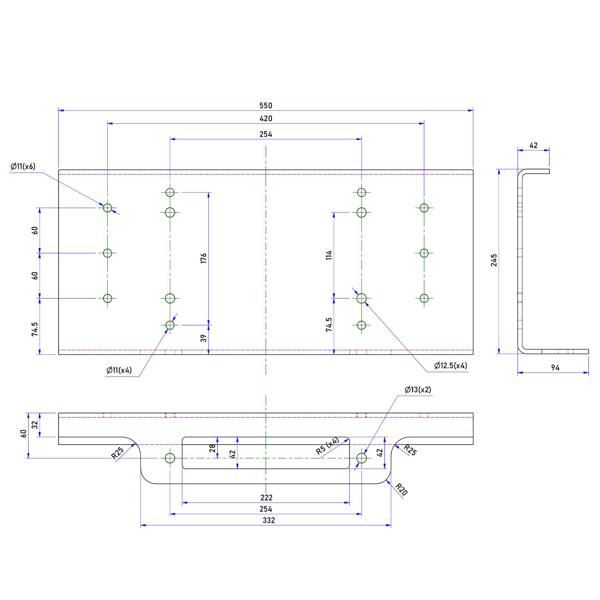 WINCHMAX Winch Mounting plate for Hydraulic, 17,000lb and 17,500lb Electric Winches
