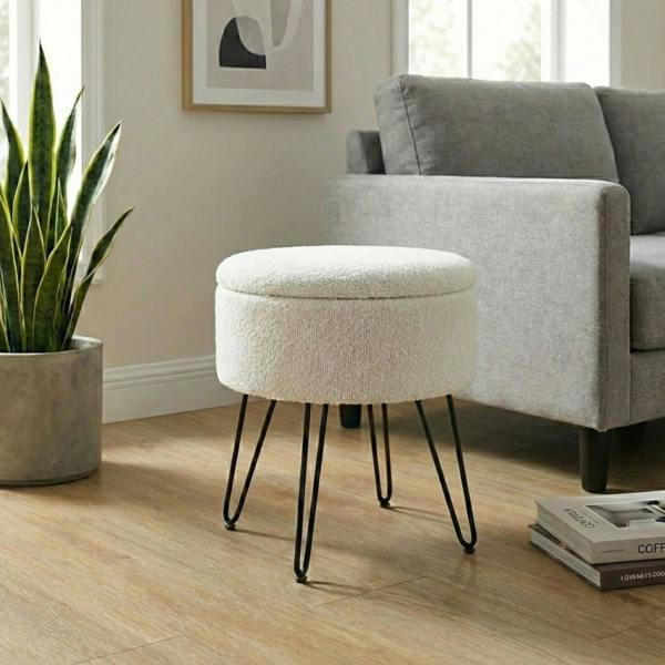 Garden Greatness Scandi Boucle Storage Stool