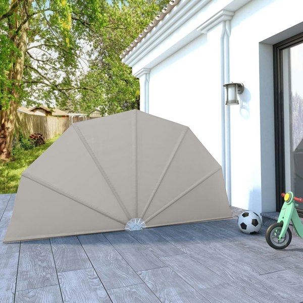 Berkfield Collapsible Terrace Side Awning Cream 160 cm