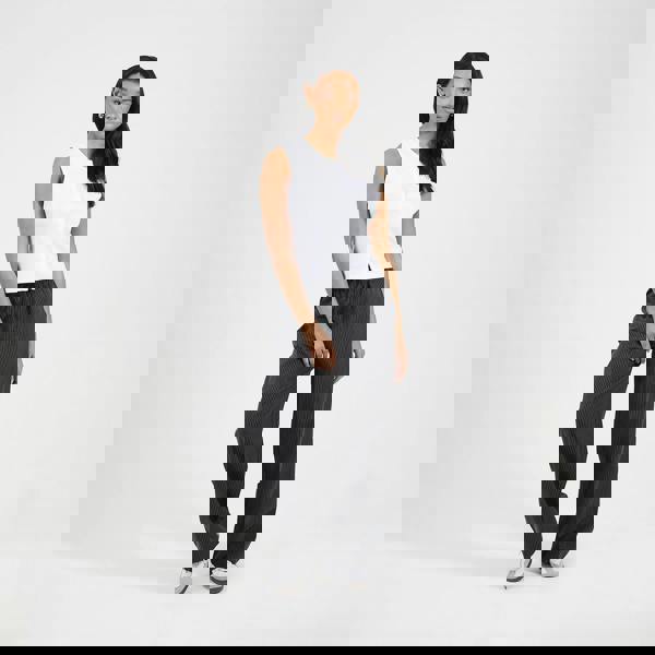 Brave Soul Black Stripe Straight Leg Suit Trousers - Black Image 3