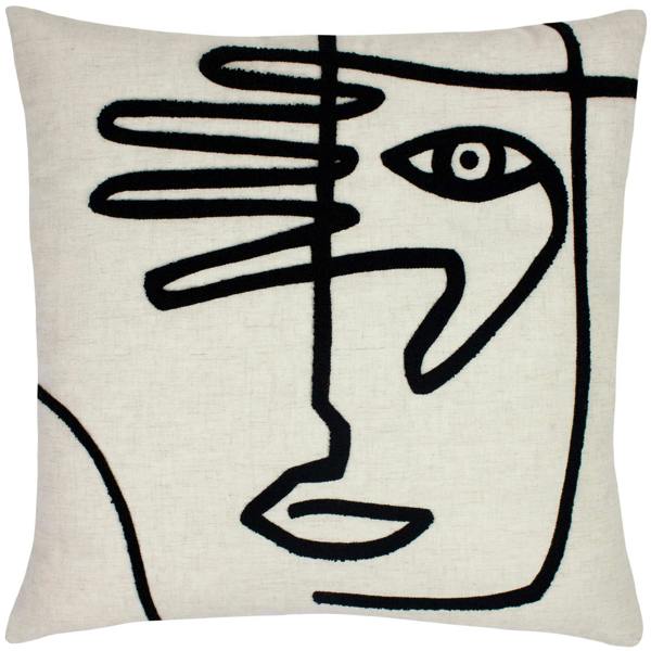 Furn Face Cushion Cover - White/Black - 