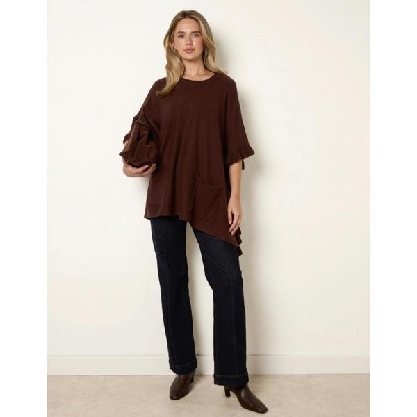 Blue Vanilla Frill Detail Pocket Cape