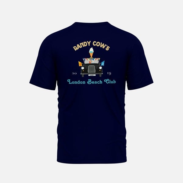 Randy Cow London Beach Club Black Taxi - Navy Organic Cotton T-Shirt