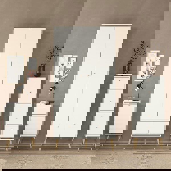 Furniture To Go Cumbria Wardrobe with 2 Doors + 2 Drawers White