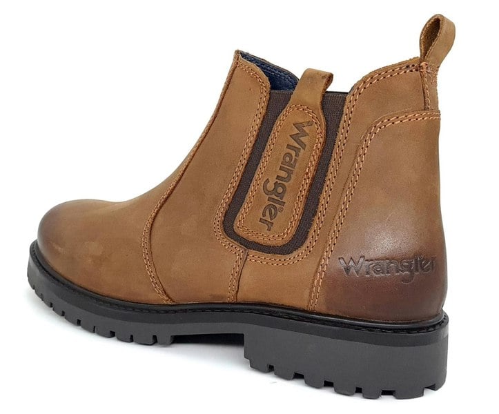 Wrangler Yuma Chelsea Ankle Leather Pull On Mens Boots