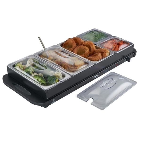 Cooks Professional 5 Section Buffet Warmer | 9.6L | Black