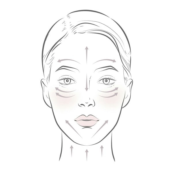 Face showing instructions of how to use the Anara Rose Quartz Gua Sha