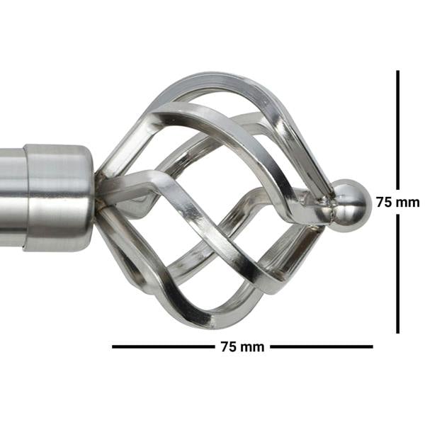A.Unique Home Twisted Metal Extendable Curtain Pole (25/28mm) (Brushed Steel,70cm-120cm)