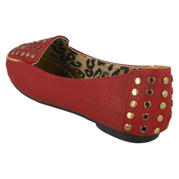 Spot On Girls Spot On Studded Saddle Trim Ballerinas H2272