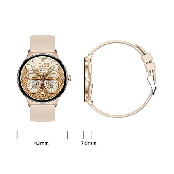 Karen M Women's Smartwatch Ultra Thin 1.43" AMOLED Display, Bluetooth Calls, Heart Rate, Sleep & Fitness Tracker