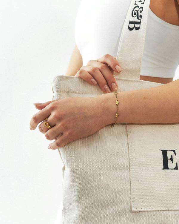 Elk & Bloom Large Chunky Everyday Neutral White Tote Bag