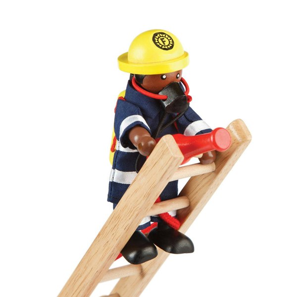 Tidlo 4 Wooden Firefighter Figures With Equipment