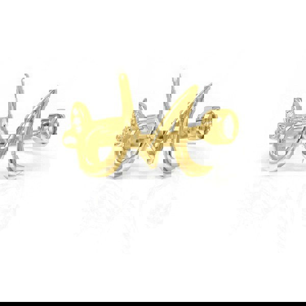 Say It With Adjustable Winged Initial Ring - Yellow Gold Plated