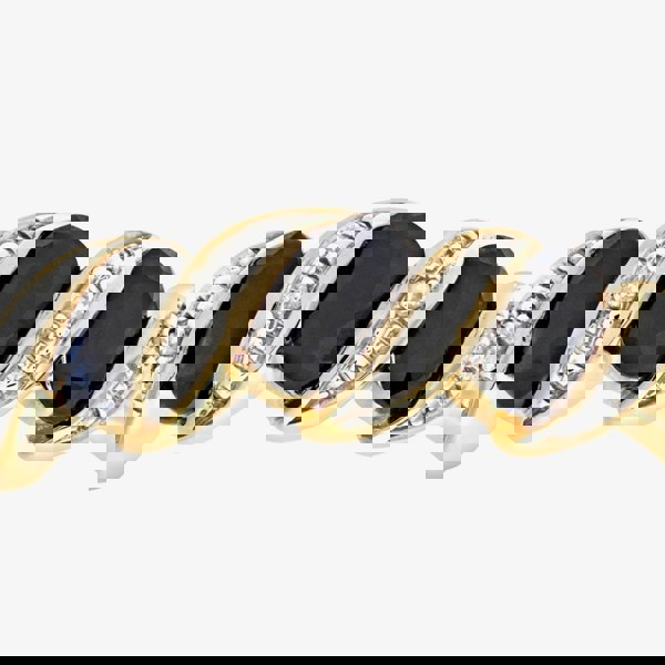 T. H. Baker 9ct Yellow Gold Sapphire & Diamond Swirl Ring PR06270Y SA