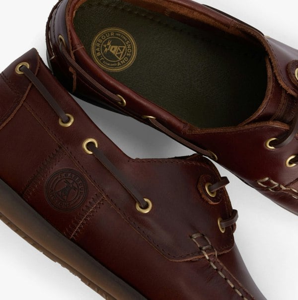 Barbour WAKE Mens Boat Shoes Mahogany