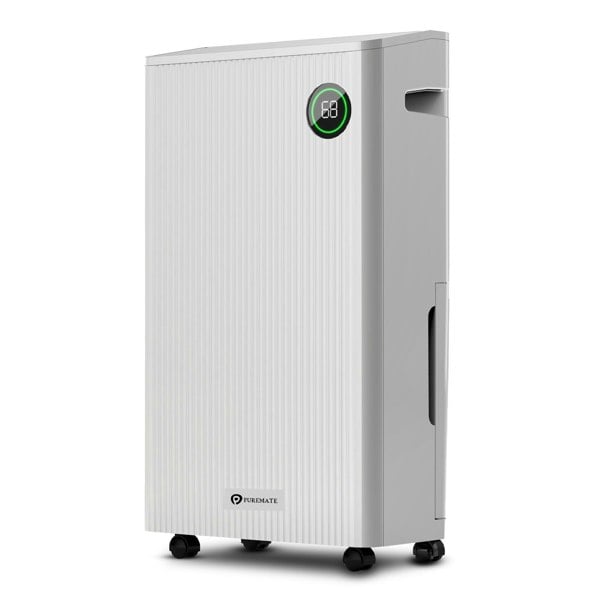 PureMate 25L Dehumidifier with 5.5 Litre Tank Capacity, Digital Display, Continuous Drainage, Laundry Drying