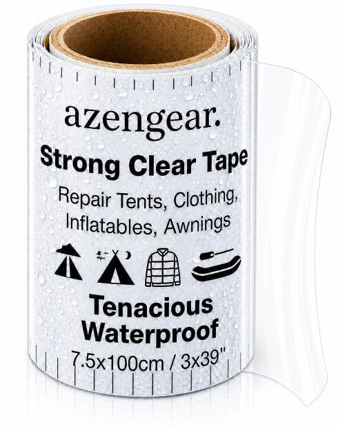 aZengear Strong Clear Tape for Tent Repair | Waterproof, Tenacious