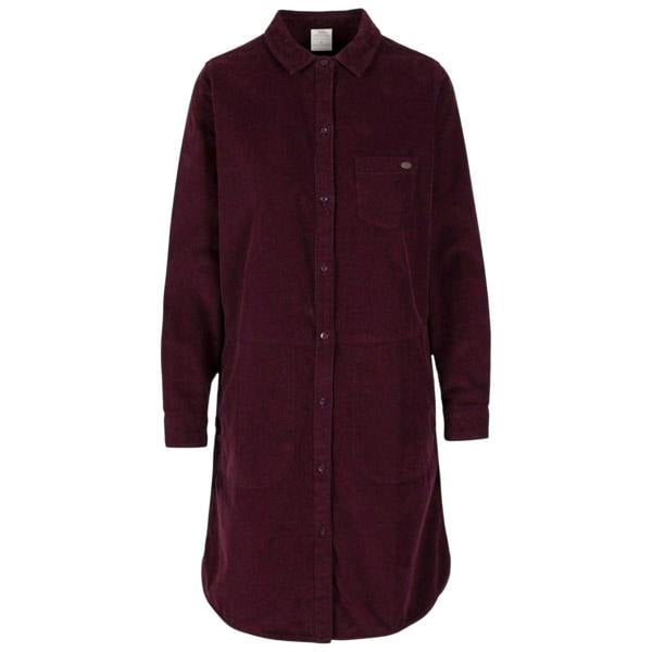 Trespass Womens/Ladies Alison Corduroy Collared Shirt Dress - Dark Cherry - 