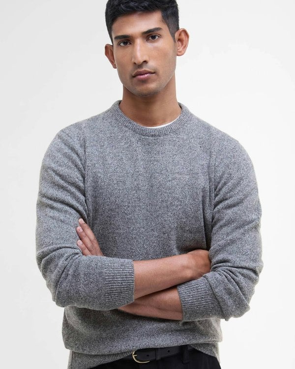Barbour Tisbury Crew Neck Knitted Jumper - Classic Grey