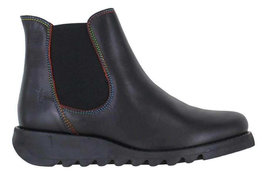 Fly London Salv Womens Wedged Heeled Chelsea Leather Ankle Boots