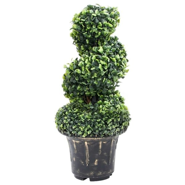 Berkfield Artificial Boxwood Spiral Plant with Pot Green 59 cm
