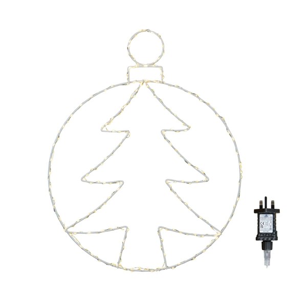Samuel Alexander 48cm x 38cm Light up Hanging Christmas Tree Bauble with 250 Warm White LEDs