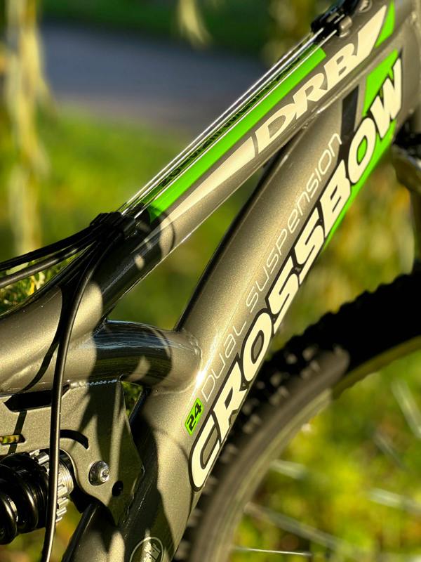 Dallingridge Crossbow Junior Full Suspension Mountain Bike, 24" Wheel - Graphite/Lime