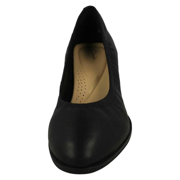 Clarks Ladies Clarks Slip On Block Heeled Court Shoes Freva55 Court