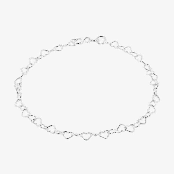 T. H. Baker Silver Open Heart Link Bracelet 8.22.6071