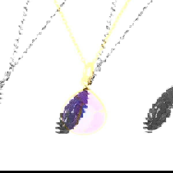 18ct Gold Vermeil Heart Amethyst Pendant Necklace